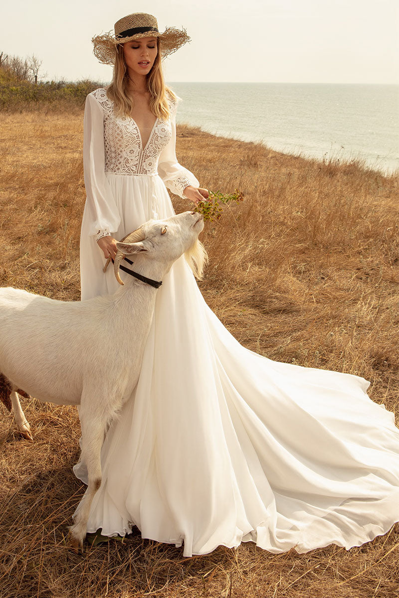 Bonaire Lace Chiffon Bridal Gown