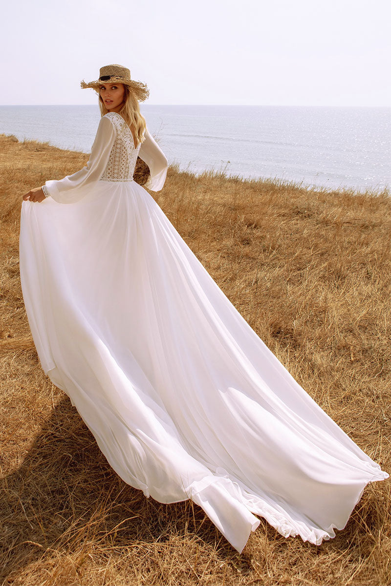 Bonaire Lace Chiffon Bridal Gown