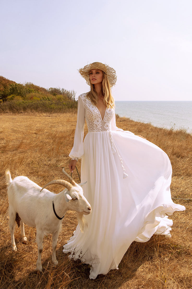 Bonaire Lace Chiffon Bridal Gown