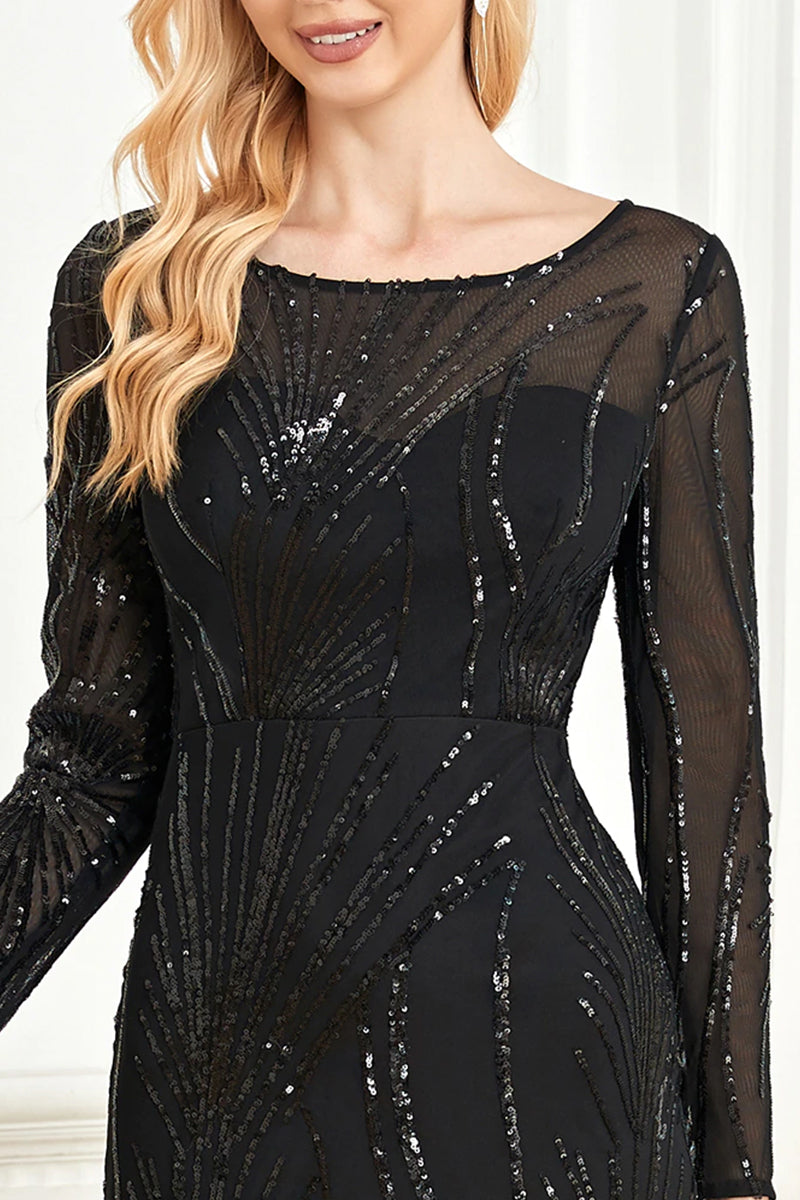 Captivating Glam Sequin Long Sleeve Maxi Dress