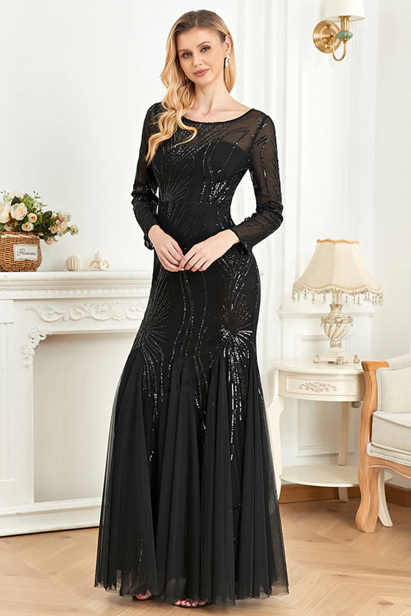 Captivating Glam Sequin Long Sleeve Maxi Dress