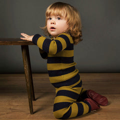 Cozy Kids Striped Ribbed Knit Long Sleeve Sweater and High Waist Slim Pants Matching Set