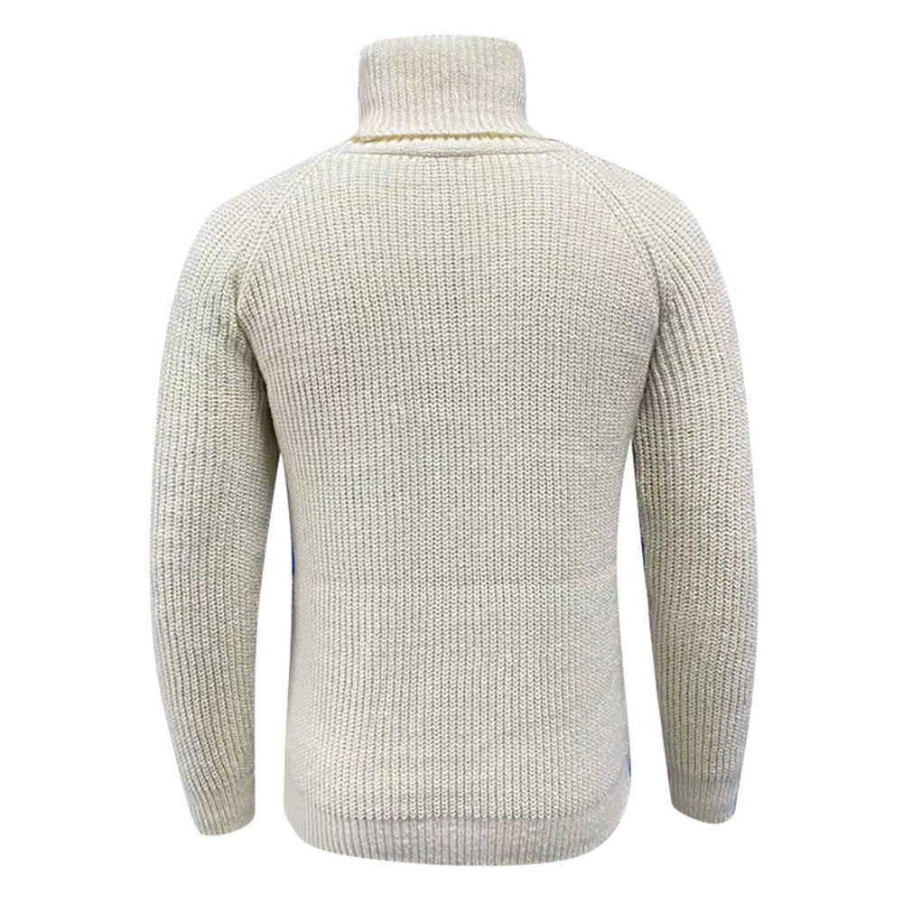 Cozy Turtleneck Raglan Sleeve Chunky Brioche Knit Men Winter Sweater