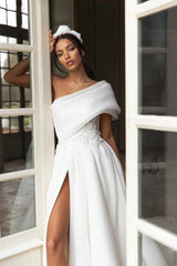 Divine Inspiration Off-the-Shoulder Wedding Dress