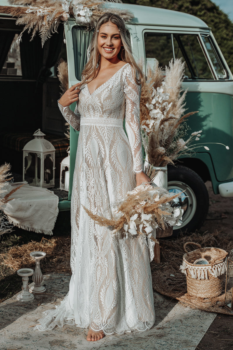 Divine Lace Bohemian A-line Wedding Dress