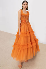 Divine Sweetheart Sequin Beaded Tulle Evening Dress