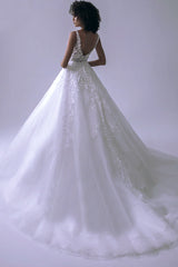 Dream Lace Applique Tulle A-Line Wedding Dress