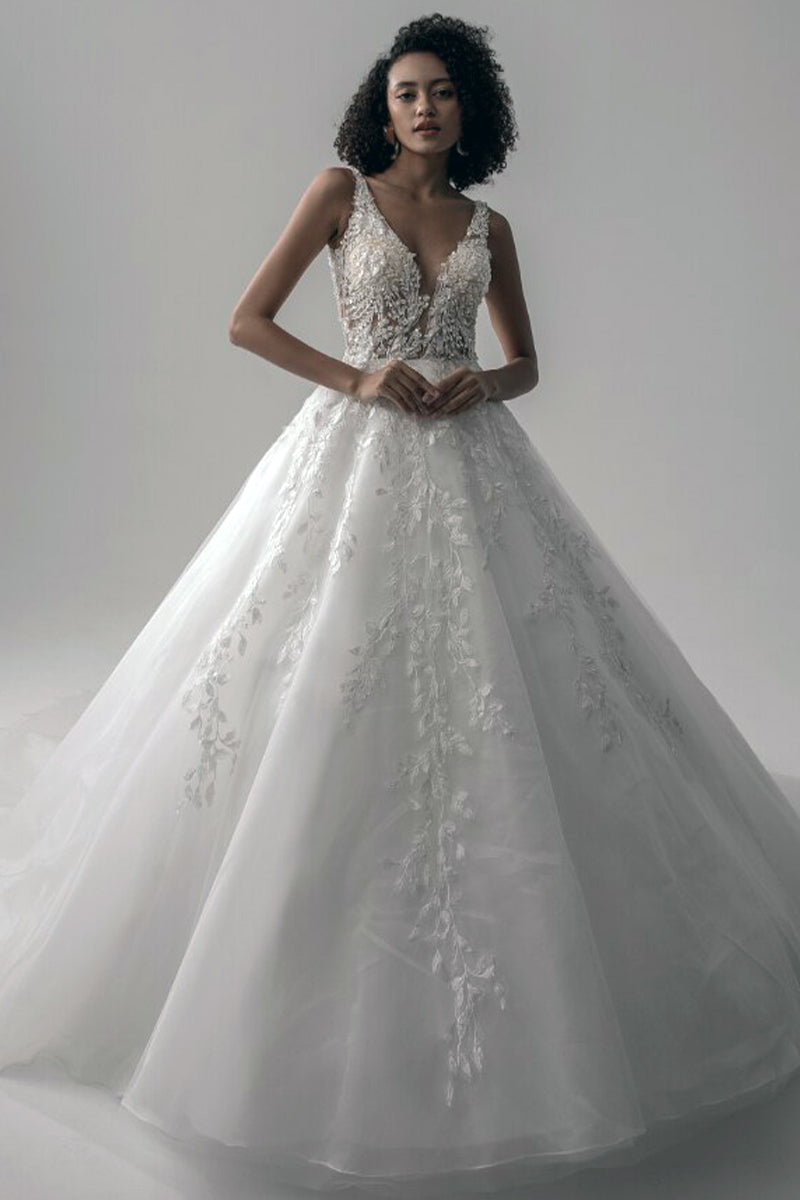 Dream Lace Applique Tulle A-Line Wedding Dress