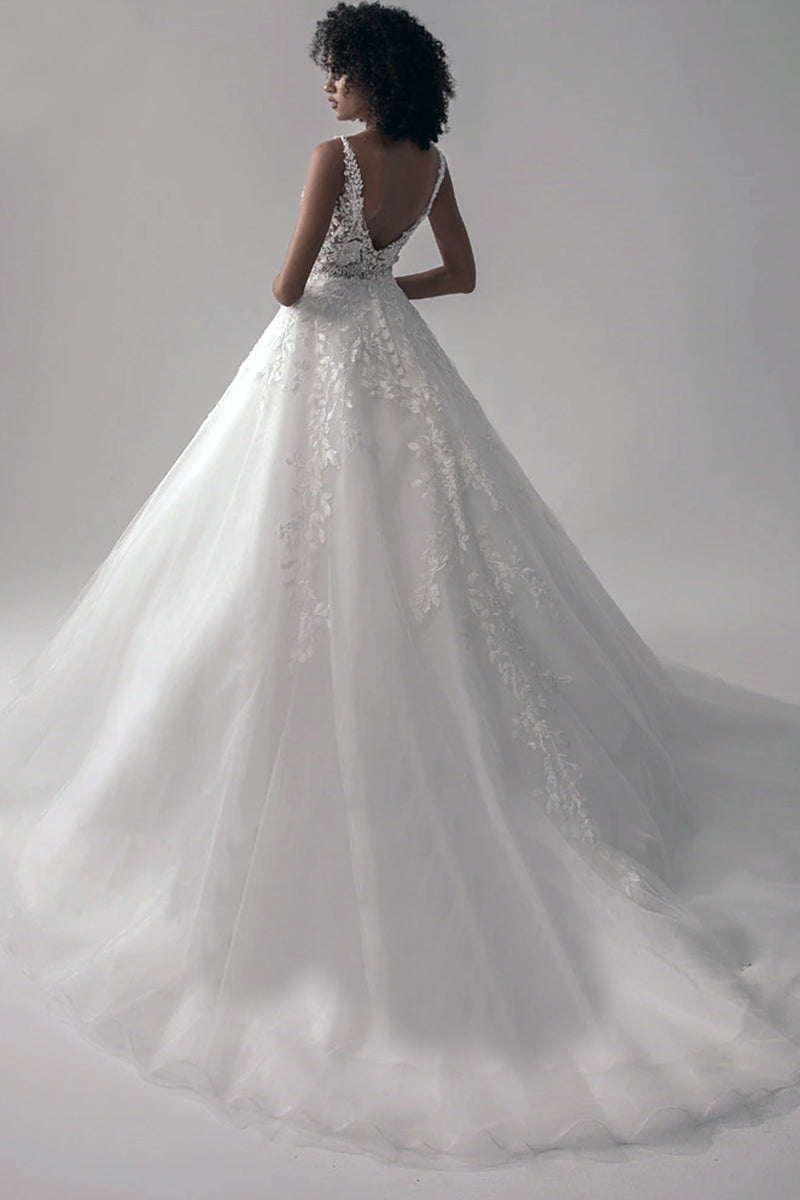 Dream Lace Applique Tulle A-Line Wedding Dress