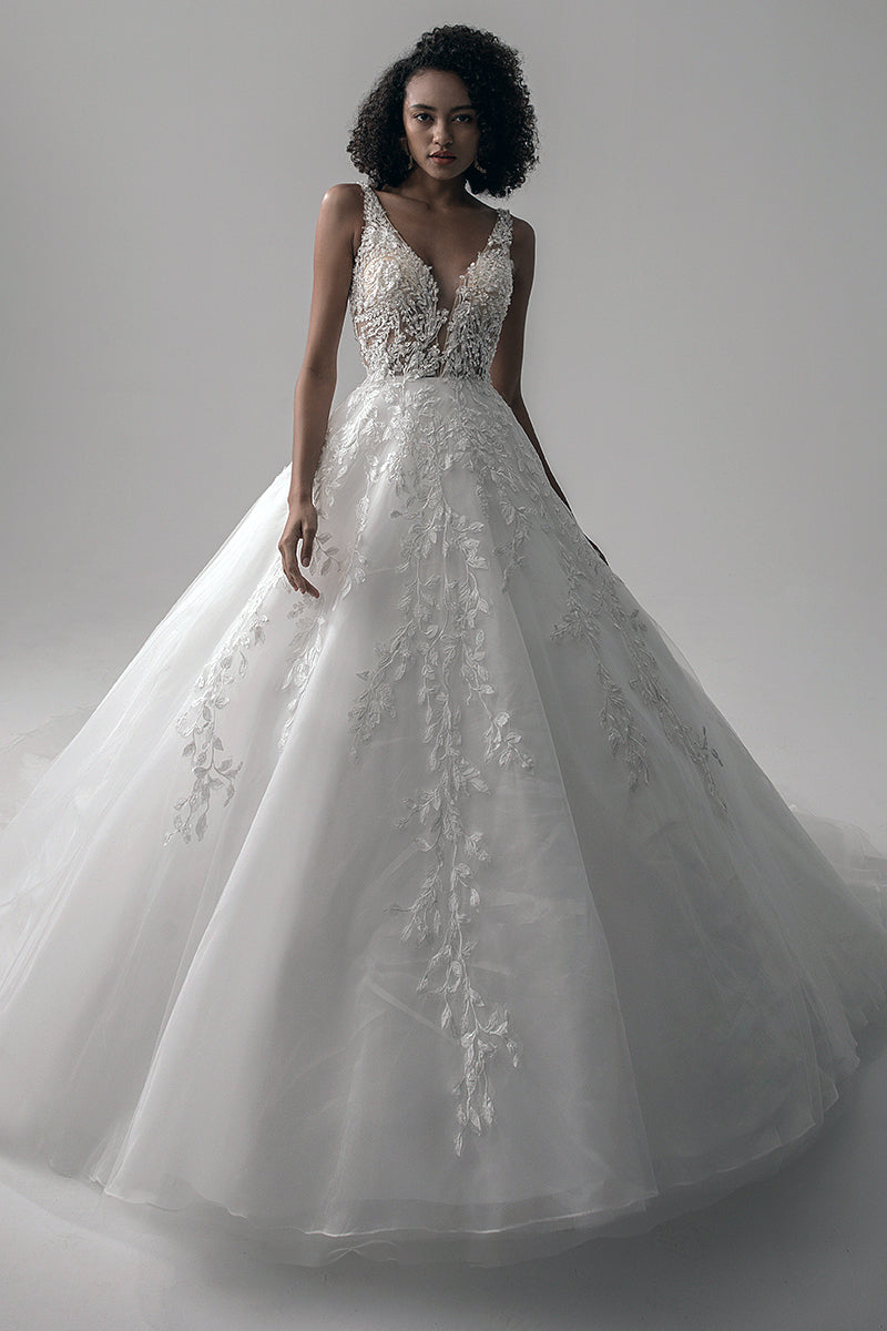 Dream Lace Applique Tulle A-Line Wedding Dress