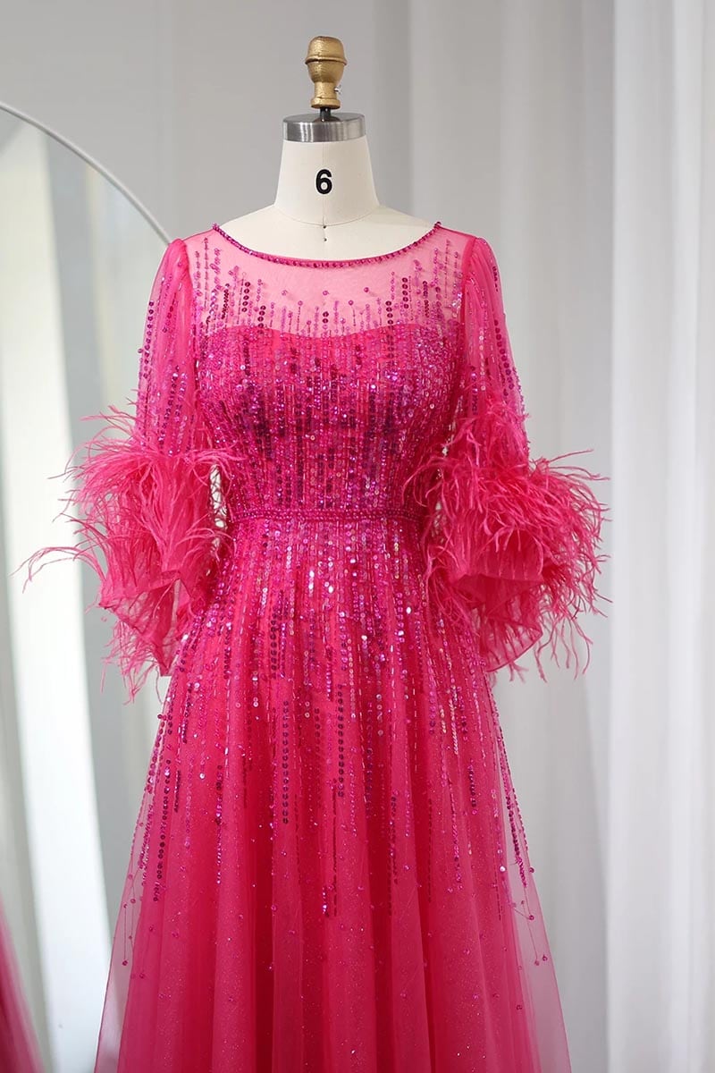 Evening Poem Sequin Feather Maxi Dress