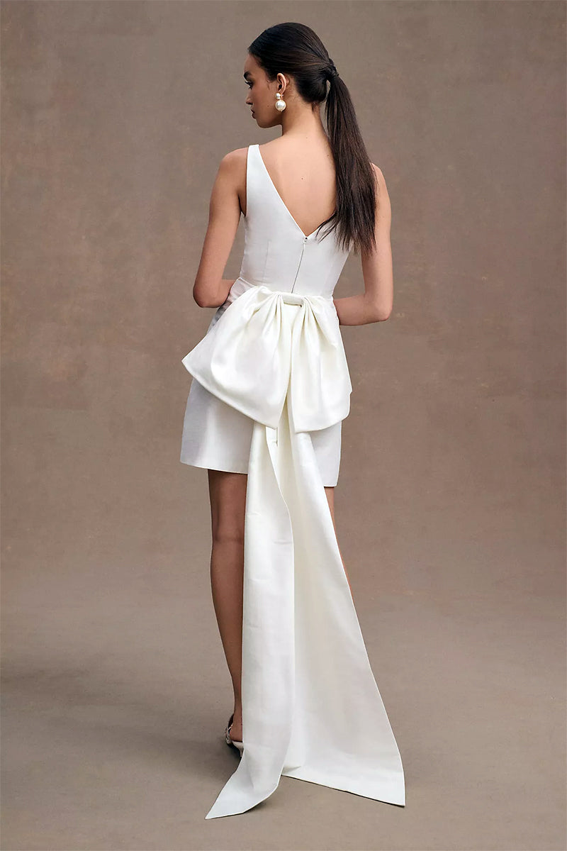 Everlasting Fantasy Satin Wedding Mini Dress