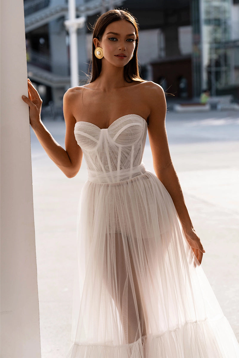 Everlasting Love Strapless A-Line Sheer Wedding Dress