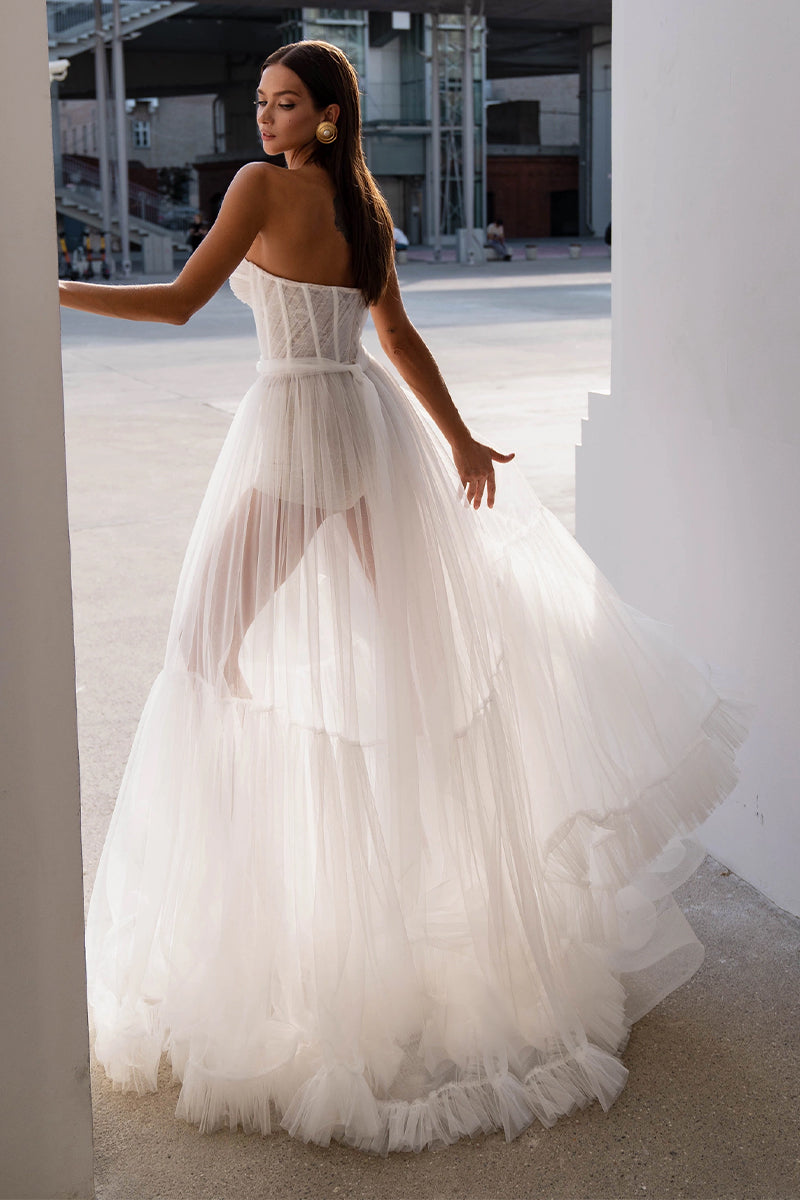 Everlasting Love Strapless A-Line Sheer Wedding Dress