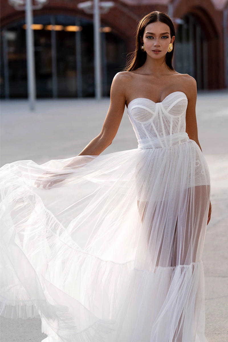 Everlasting Love Strapless A-Line Sheer Wedding Dress – Chicwild