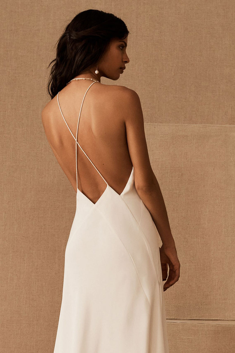 Evianna Backless Satin Maxi Dress