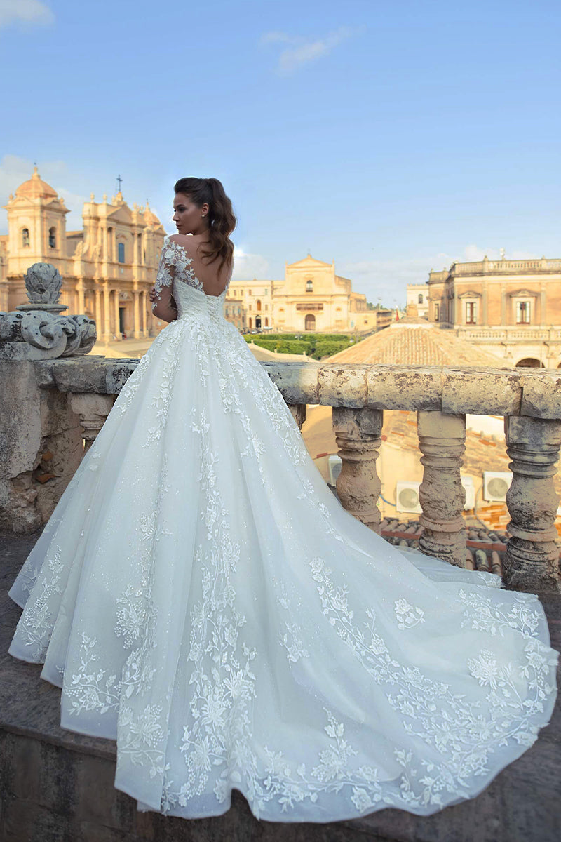 Fairytale Romance Lace Applique A-line Wedding Dress