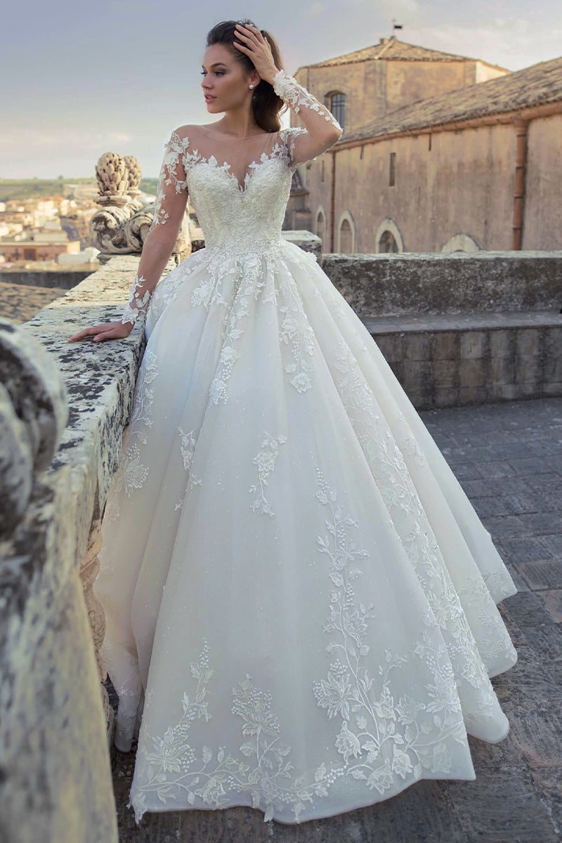 Fairytale Romance Lace Applique A-line Wedding Dress