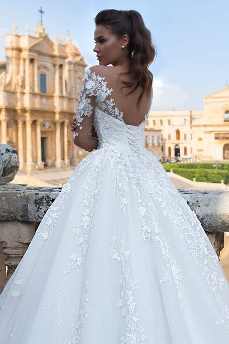 Fairytale Romance Lace Applique A-line Wedding Dress