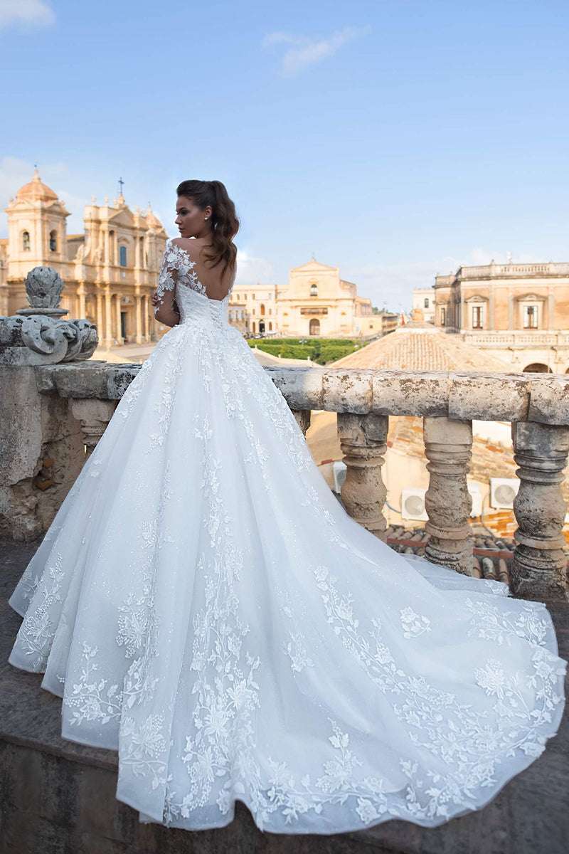 Fairytale Romance Lace Applique A-line Wedding Dress