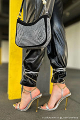 Silver Snake Print Faux Leather Chain Padlock Detail Lace Up Pointed Toe Heel