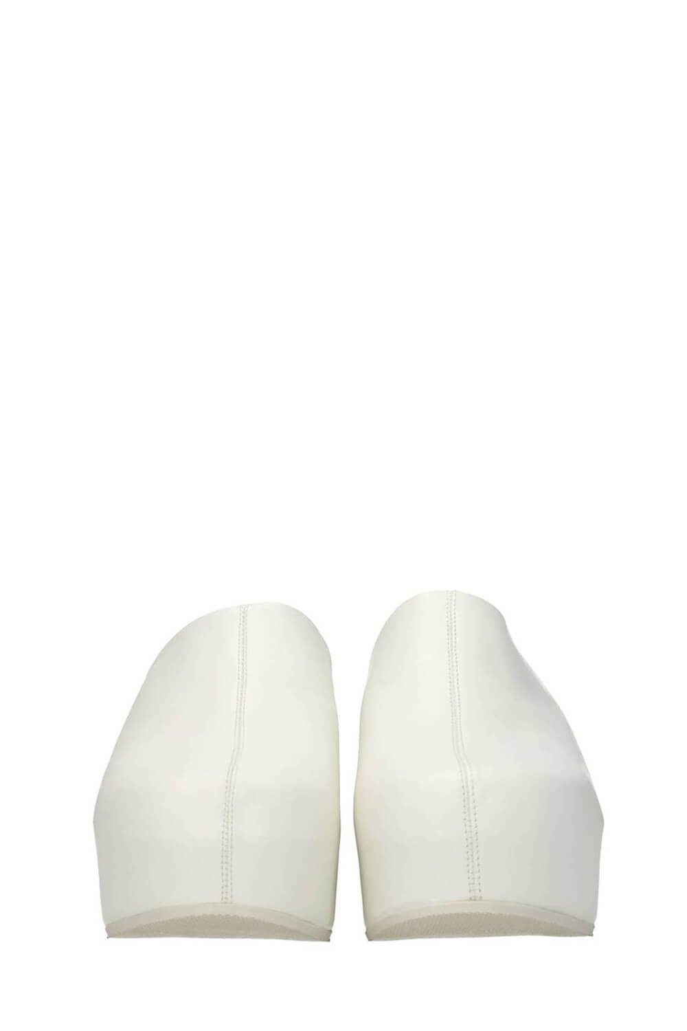 Faux Leather Sling Back Slip On Curved Platform Clogs - White