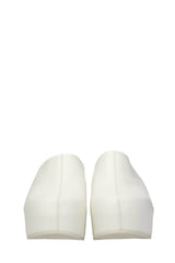 Faux Leather Sling Back Slip On Curved Platform Clogs - White