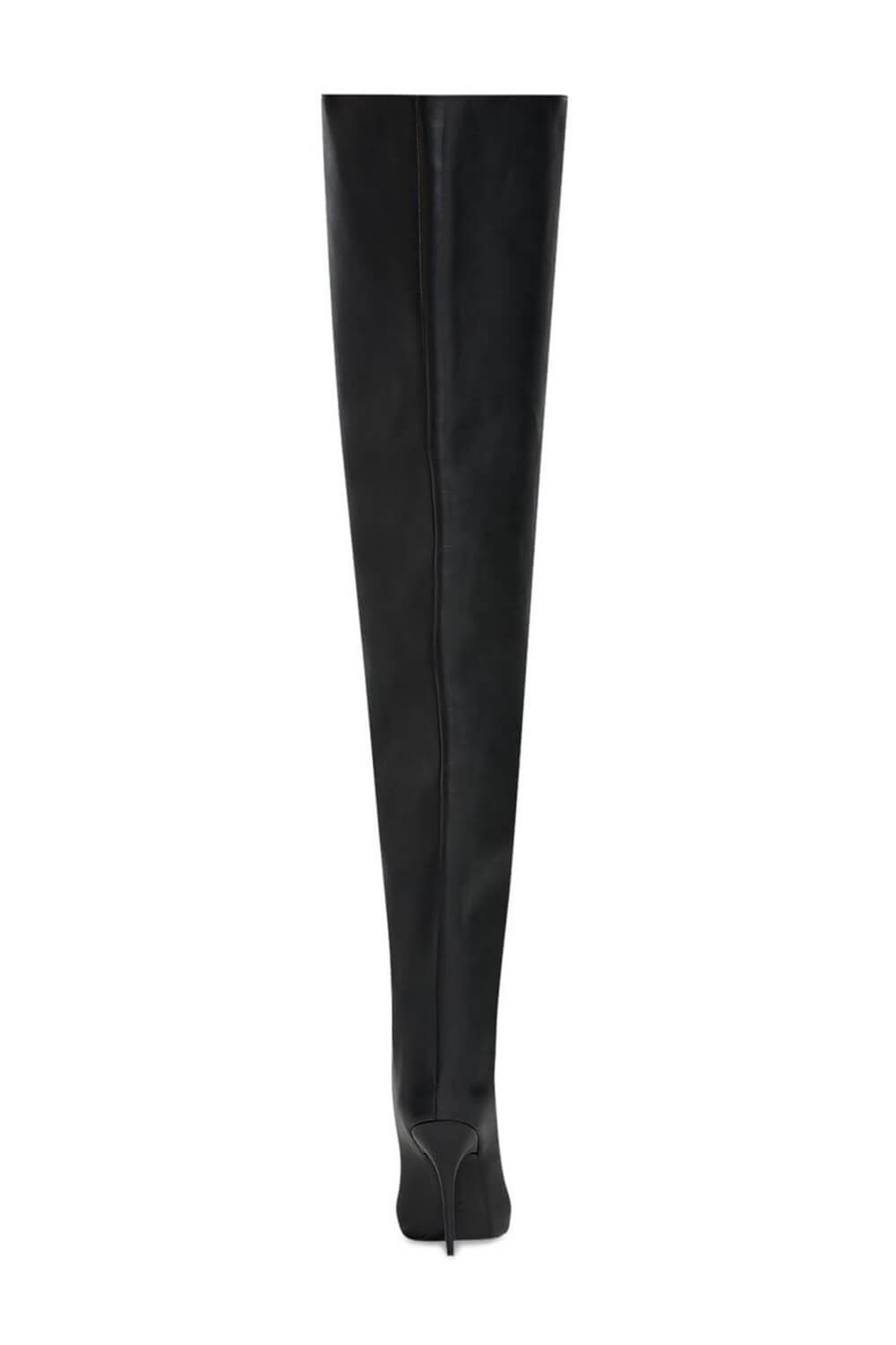 Bucket Point Toe Over The Knee Stiletto Heeled Boots - Black