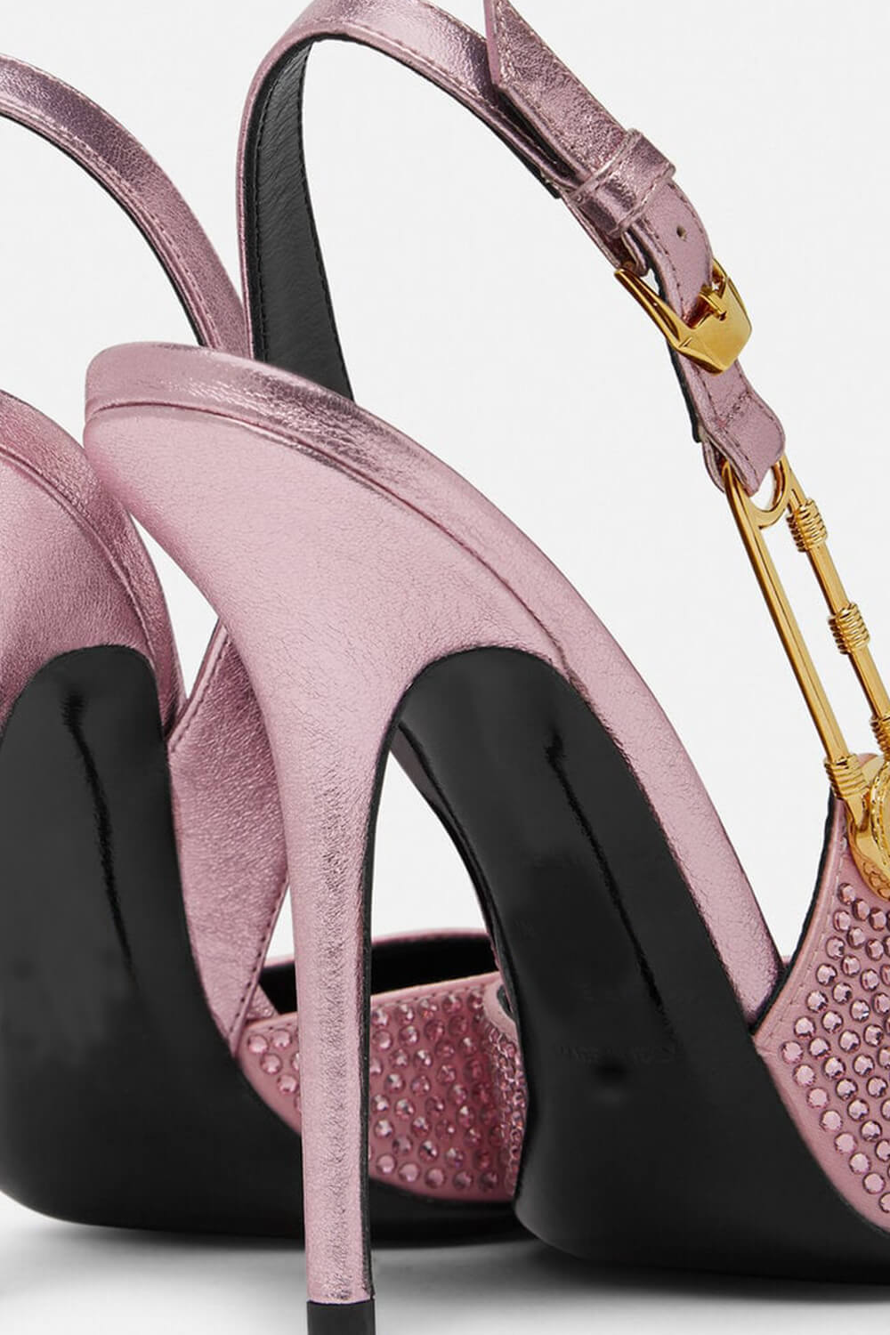 Sparkle Crystal Pin Pointed Toe Slingback High Stiletto Pump - Pink