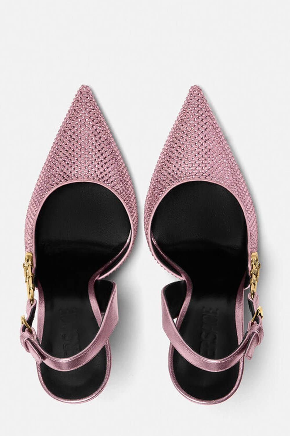 Sparkle Crystal Pin Pointed Toe Slingback High Stiletto Pump - Pink