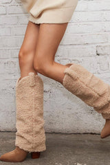 Faux Fur Pointed Toe Western Foldover Knee-High Boots
