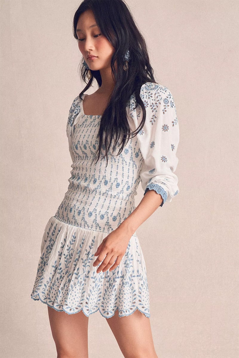 Flirty Vacay Eyelet Mini Dress