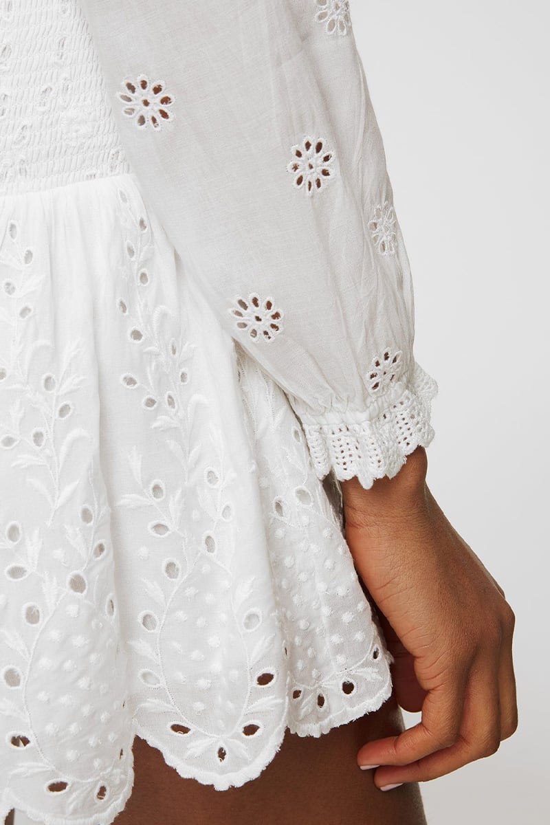 Flirty Vacay Eyelet Mini Dress