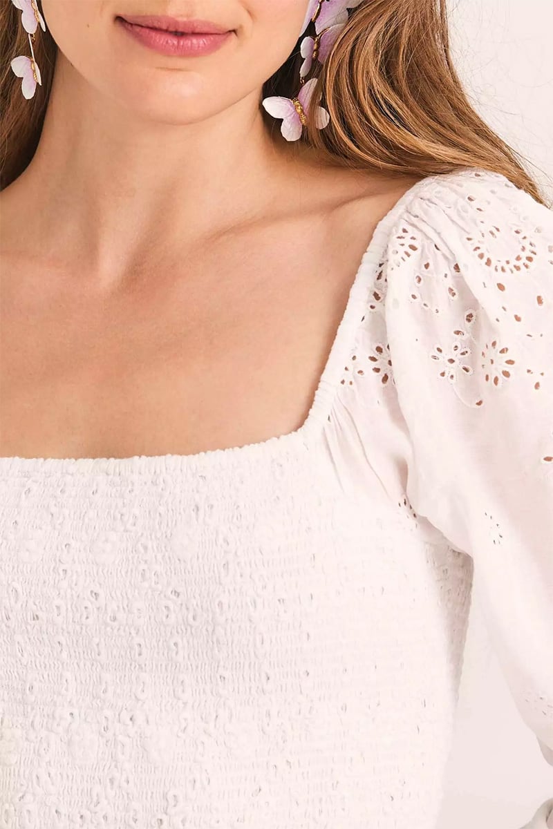 Flirty Vacay Eyelet Mini Dress