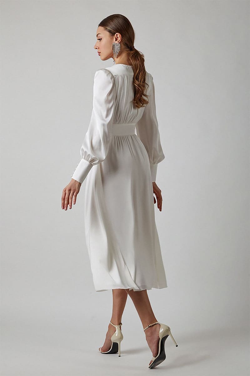 Follow Me Spring Bishop Midi Dress