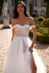 Galina Off-the-Shoulder A-Line Wedding Dress