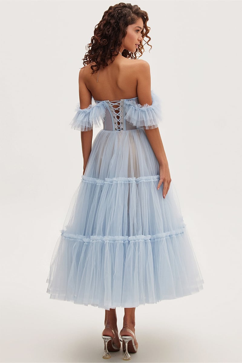 Geisha Bustier Tulle Midi Dress