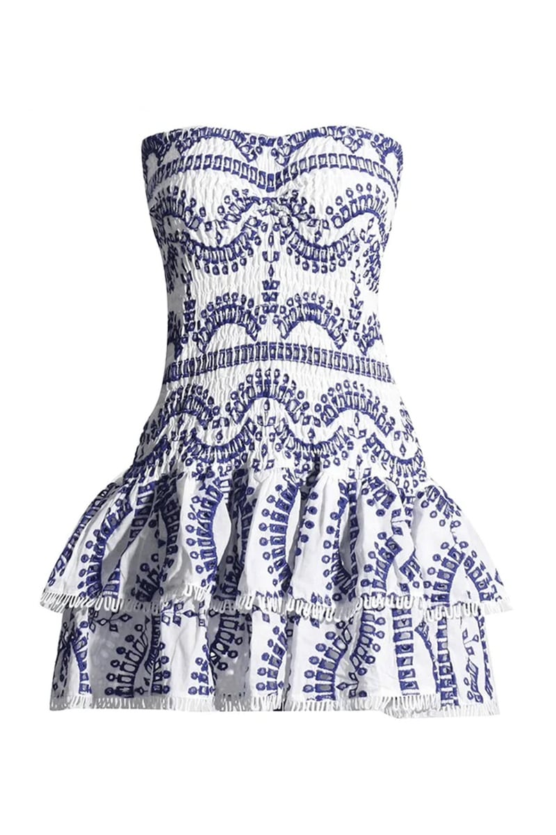 Getaway Fun Eyelet Strapless Mini Dress