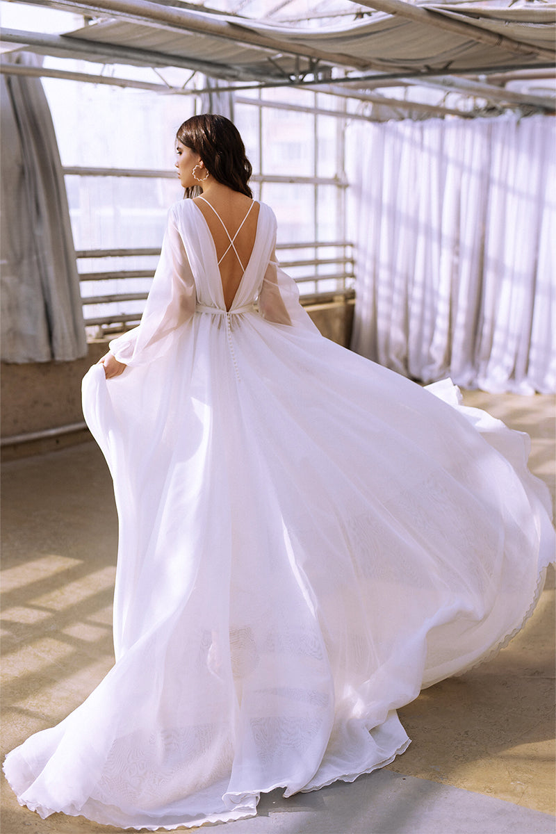 Jasmine Long Sleeve Wedding Gown