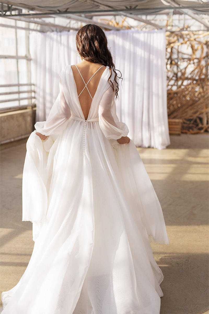 Jasmine Long Sleeve Wedding Gown