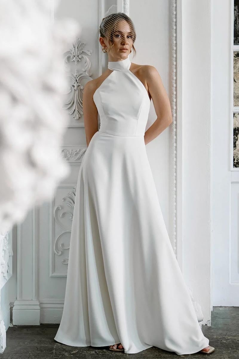 Juliette Ivory Halter Wedding Dress