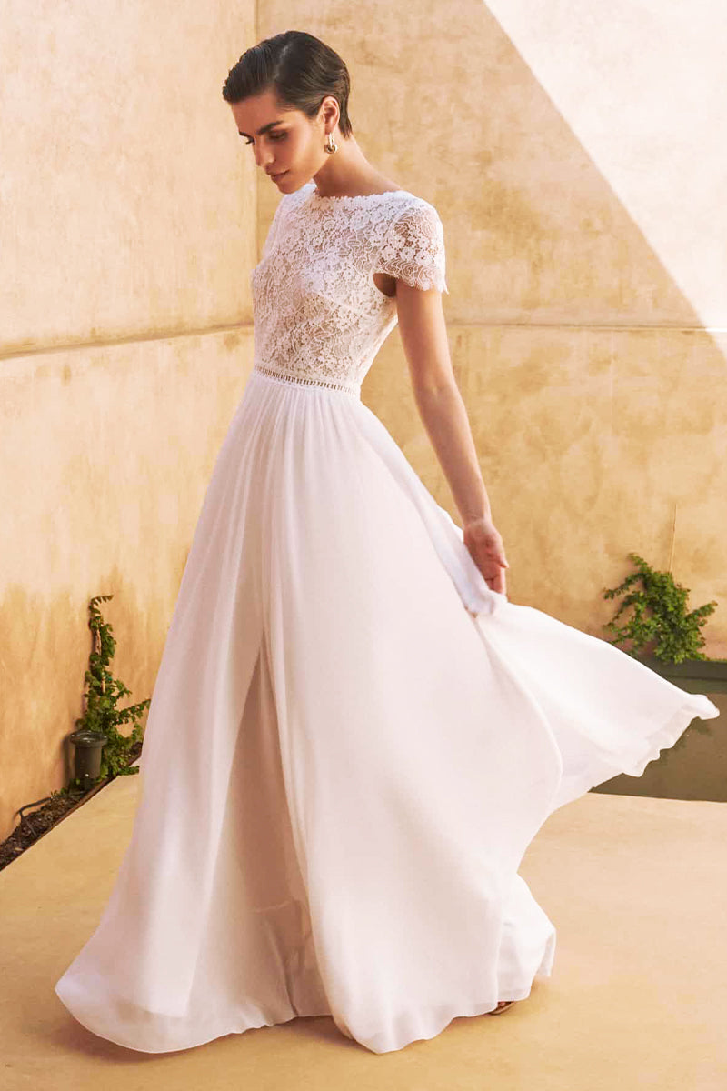 Kelsey Lace Chiffon Wedding Dress