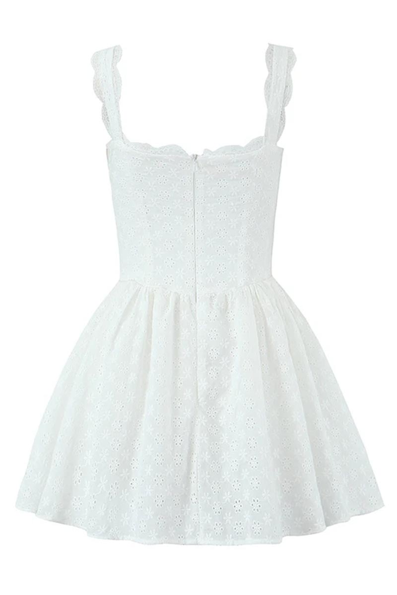 Kimmy White Eyelet Embroidered Mini Dress