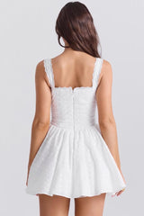 Kimmy White Eyelet Embroidered Mini Dress