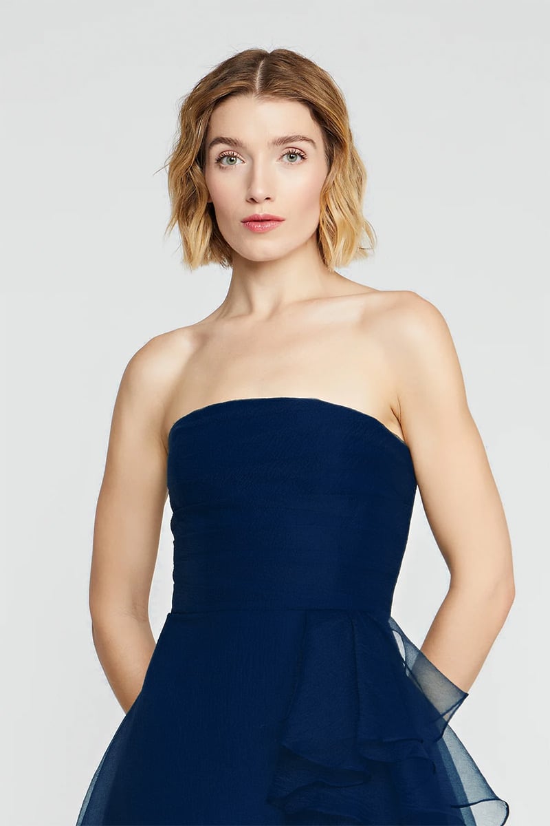 Lavish Elegance Strapless Midi Dress