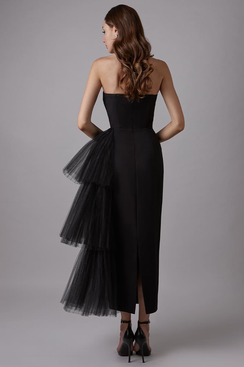 Love You Always Strapless Bustier Midi Dress