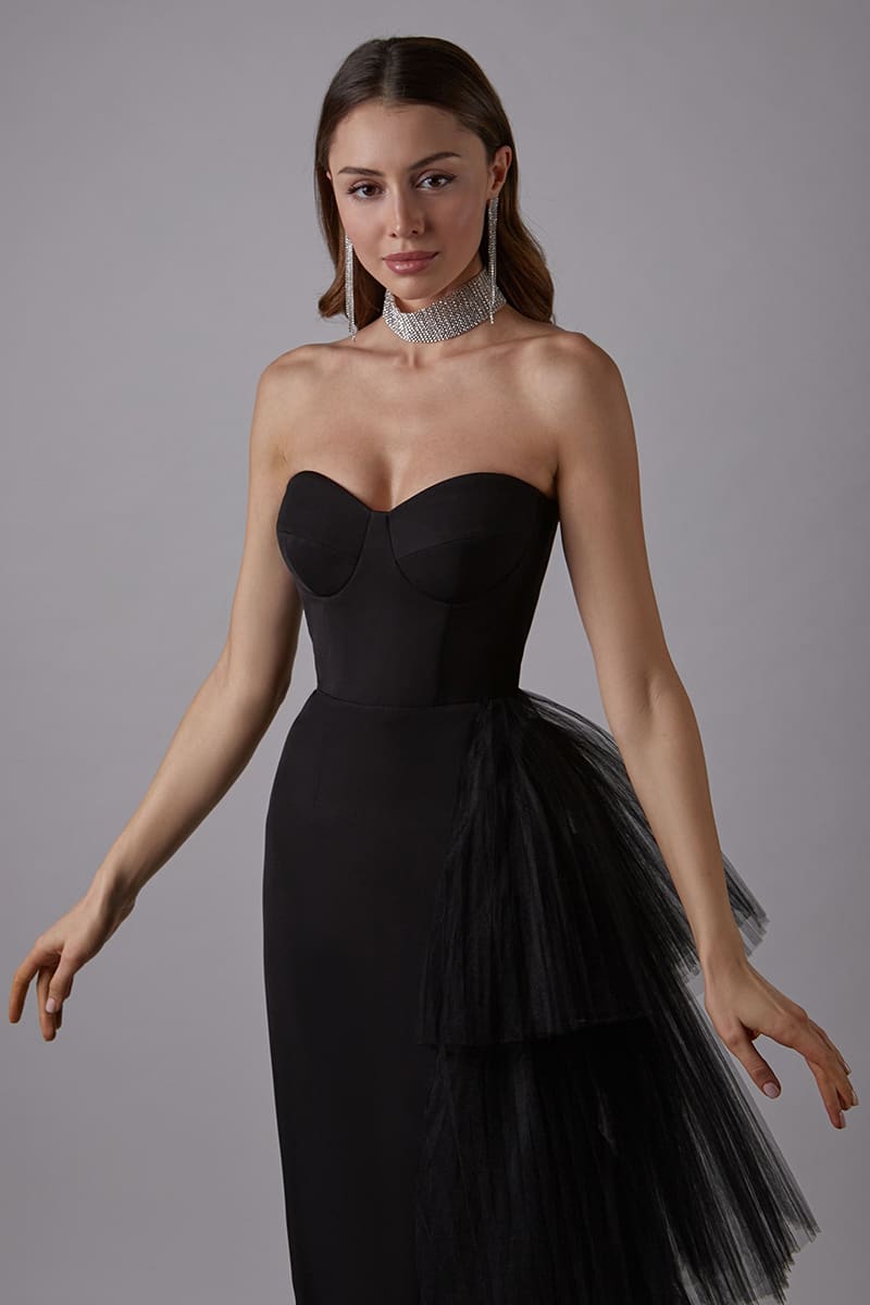 Love You Always Strapless Bustier Midi Dress