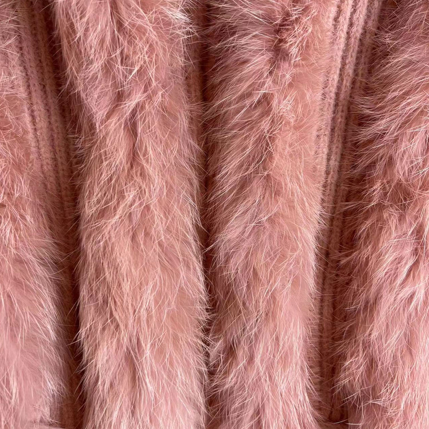Luxury Faux Fur Foldover Collar Long Sleeve Rib Knit Fringe Duster Cardigan