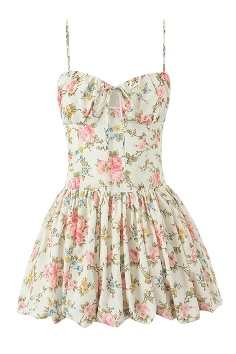 Mackey Floral Print Mini Dress