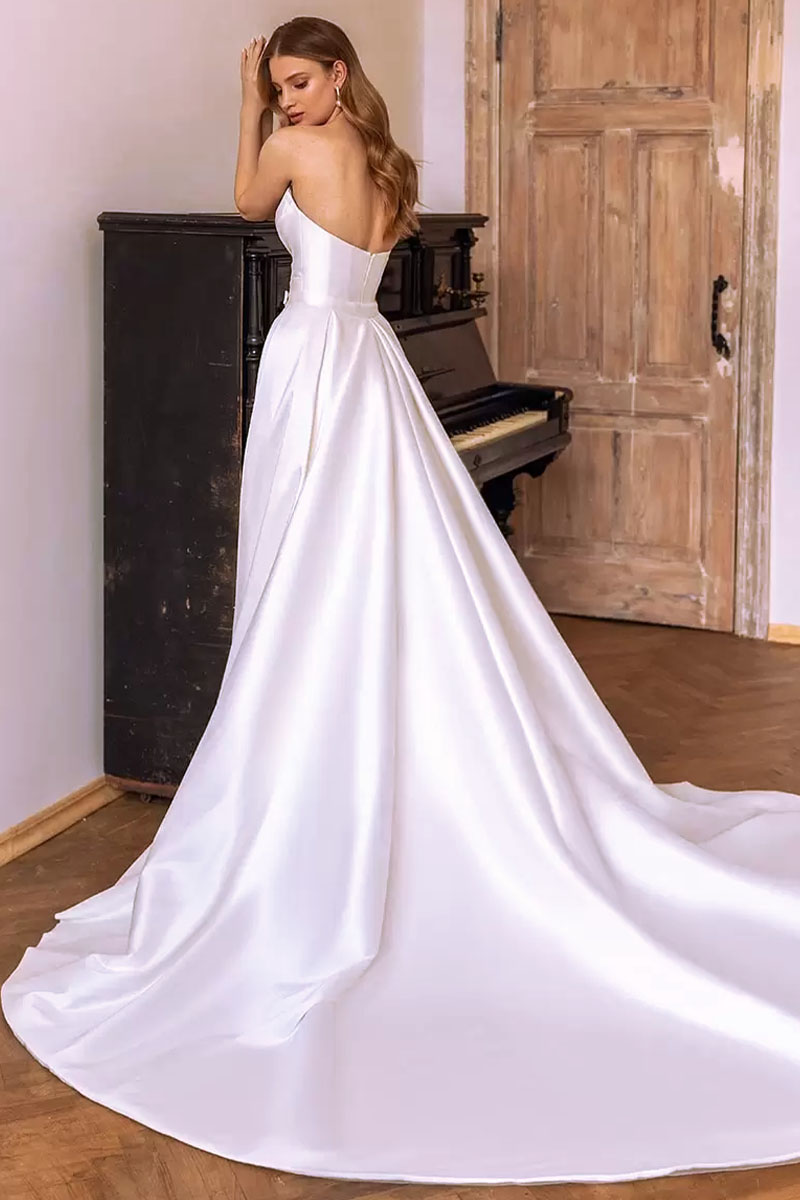 Marlene Strapless Satin Wedding Dress